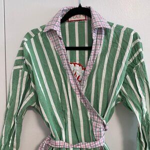 Striped Wrap Kimono